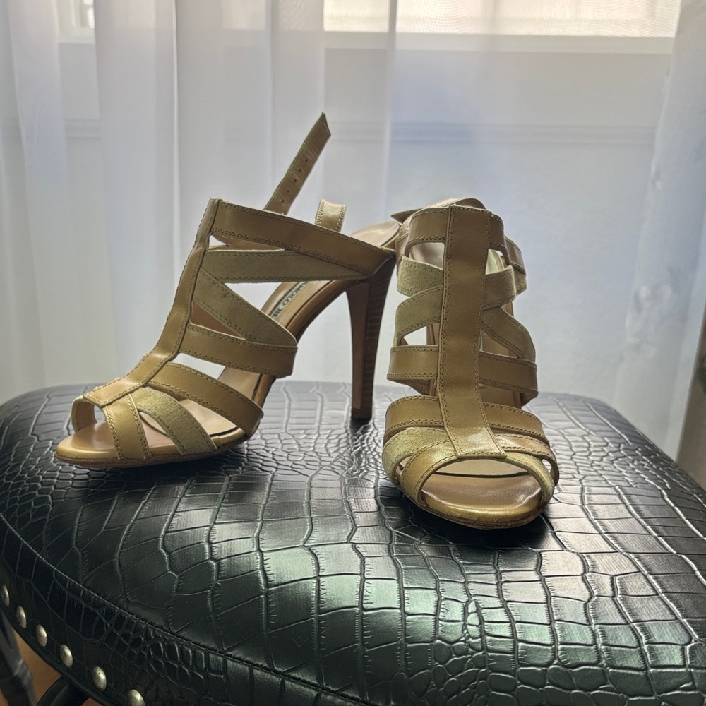 Elegant Tan Strappy Heels